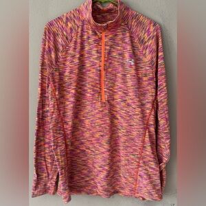 Under Armour Pink and Orange Half-Zip Pullover